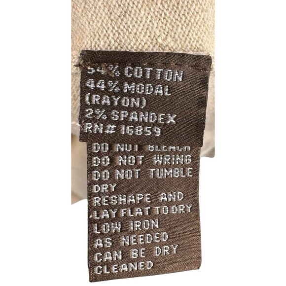 J McLaughlin Shirt Sweater Women's Medium Cowl Neck Modal Cotton Blend Beige - Picture 4 of 9